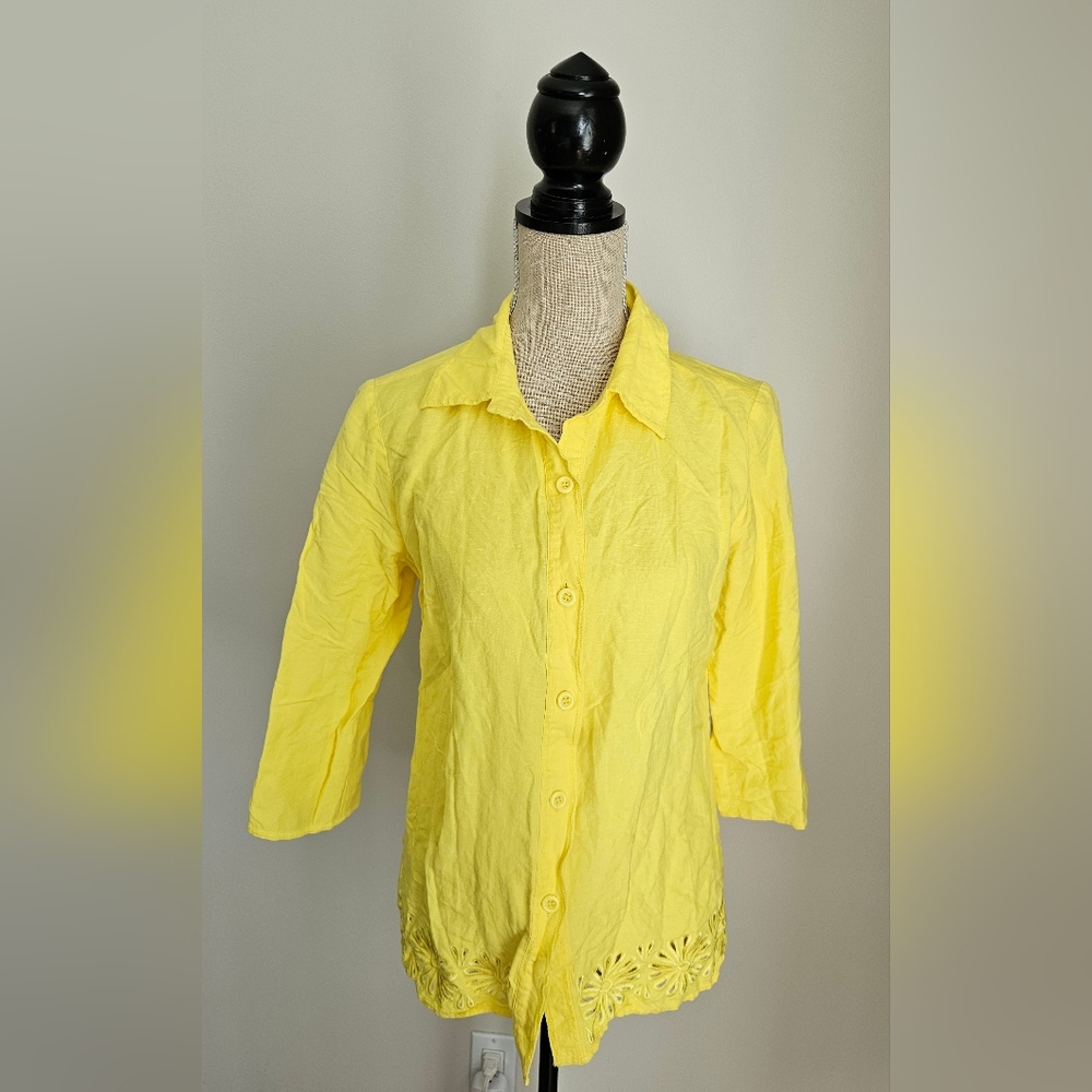 Oscar de la Renta Yellow Button-Down Shirt